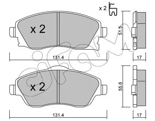 Bremsbelagsatz, Scheibenbremse Vorderachse CIFAM 822-340-0 Bild Bremsbelagsatz, Scheibenbremse Vorderachse CIFAM 822-340-0