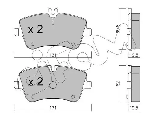 Bremsbelagsatz, Scheibenbremse Vorderachse CIFAM 822-342-0 Bild Bremsbelagsatz, Scheibenbremse Vorderachse CIFAM 822-342-0