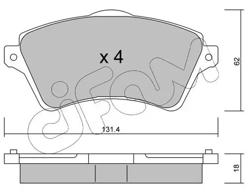 Bremsbelagsatz, Scheibenbremse Vorderachse CIFAM 822-349-0