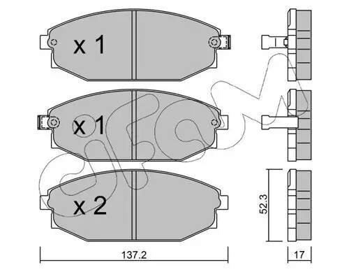 Bremsbelagsatz, Scheibenbremse Vorderachse CIFAM 822-363-0 Bild Bremsbelagsatz, Scheibenbremse Vorderachse CIFAM 822-363-0