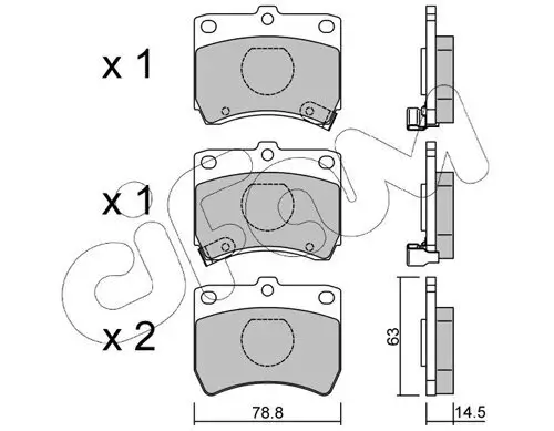 Bremsbelagsatz, Scheibenbremse Vorderachse CIFAM 822-370-0 Bild Bremsbelagsatz, Scheibenbremse Vorderachse CIFAM 822-370-0