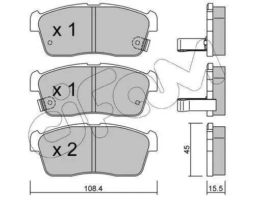 Bremsbelagsatz, Scheibenbremse Vorderachse CIFAM 822-415-0 Bild Bremsbelagsatz, Scheibenbremse Vorderachse CIFAM 822-415-0