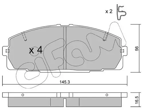 Bremsbelagsatz, Scheibenbremse Vorderachse CIFAM 822-434-0 Bild Bremsbelagsatz, Scheibenbremse Vorderachse CIFAM 822-434-0