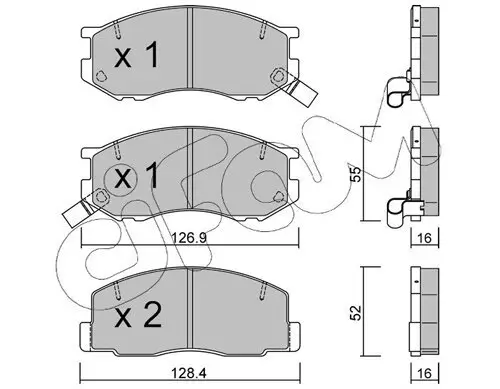 Bremsbelagsatz, Scheibenbremse Vorderachse CIFAM 822-455-0 Bild Bremsbelagsatz, Scheibenbremse Vorderachse CIFAM 822-455-0