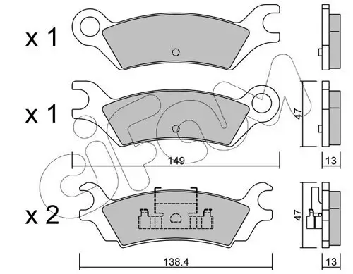 Bremsbelagsatz, Scheibenbremse Hinterachse CIFAM 822-470-0 Bild Bremsbelagsatz, Scheibenbremse Hinterachse CIFAM 822-470-0