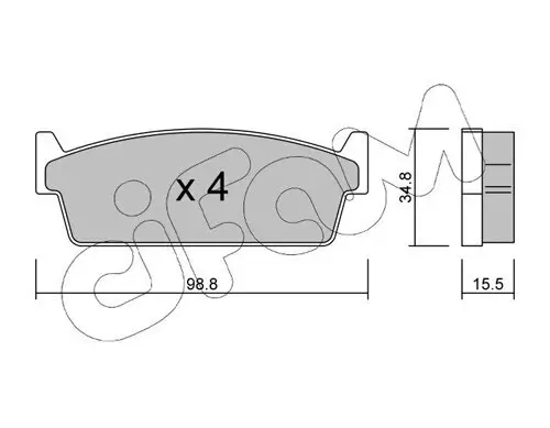 Bremsbelagsatz, Scheibenbremse Hinterachse CIFAM 822-493-0 Bild Bremsbelagsatz, Scheibenbremse Hinterachse CIFAM 822-493-0