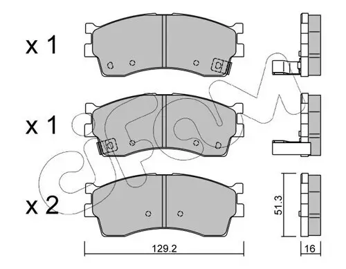 Bremsbelagsatz, Scheibenbremse Vorderachse CIFAM 822-512-0 Bild Bremsbelagsatz, Scheibenbremse Vorderachse CIFAM 822-512-0
