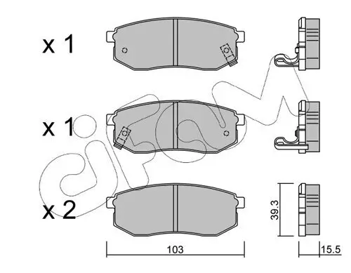 Bremsbelagsatz, Scheibenbremse Hinterachse CIFAM 822-514-0 Bild Bremsbelagsatz, Scheibenbremse Hinterachse CIFAM 822-514-0