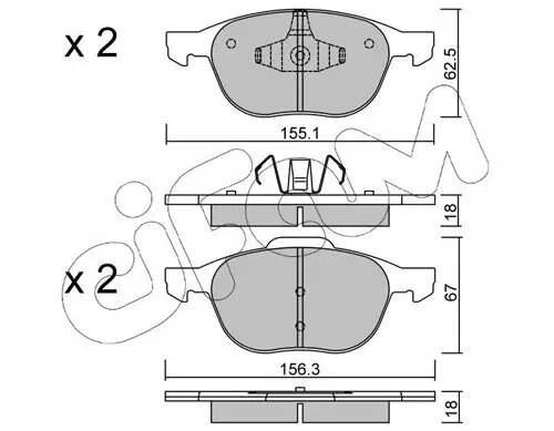 Bremsbelagsatz, Scheibenbremse Vorderachse CIFAM 822-534-0