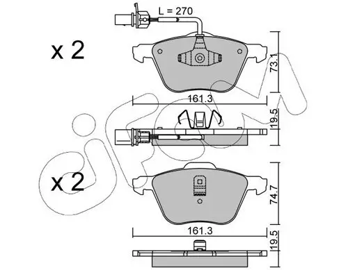 Bremsbelagsatz, Scheibenbremse Vorderachse CIFAM 822-551-0