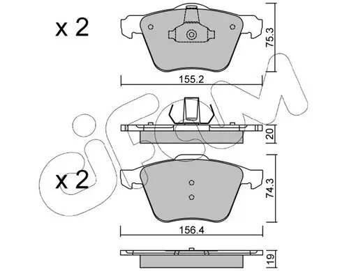 Bremsbelagsatz, Scheibenbremse Vorderachse CIFAM 822-599-1 Bild Bremsbelagsatz, Scheibenbremse Vorderachse CIFAM 822-599-1