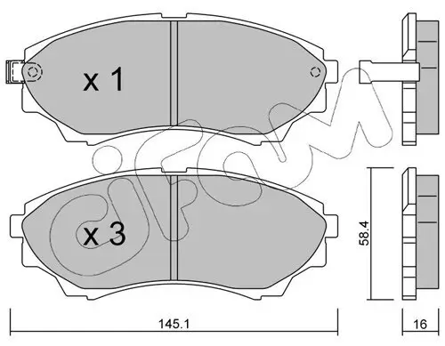Bremsbelagsatz, Scheibenbremse Vorderachse CIFAM 822-610-0 Bild Bremsbelagsatz, Scheibenbremse Vorderachse CIFAM 822-610-0