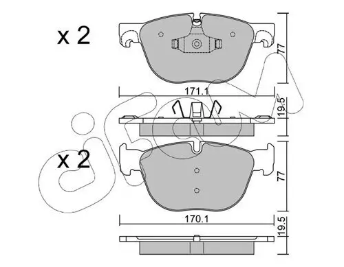Bremsbelagsatz, Scheibenbremse Vorderachse CIFAM 822-770-0 Bild Bremsbelagsatz, Scheibenbremse Vorderachse CIFAM 822-770-0