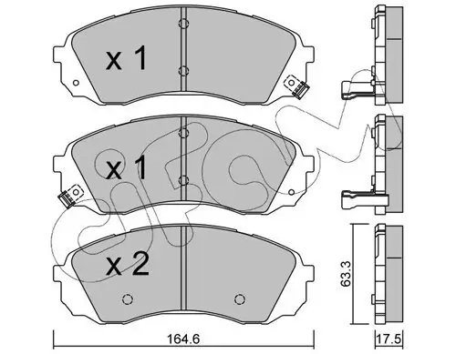 Bremsbelagsatz, Scheibenbremse Vorderachse CIFAM 822-785-0 Bild Bremsbelagsatz, Scheibenbremse Vorderachse CIFAM 822-785-0