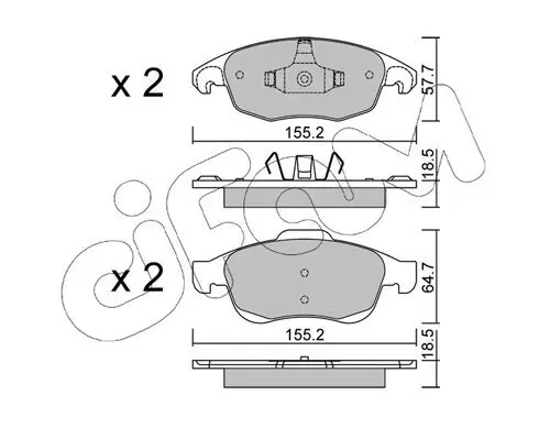 Bremsbelagsatz, Scheibenbremse Vorderachse CIFAM 822-800-0 Bild Bremsbelagsatz, Scheibenbremse Vorderachse CIFAM 822-800-0