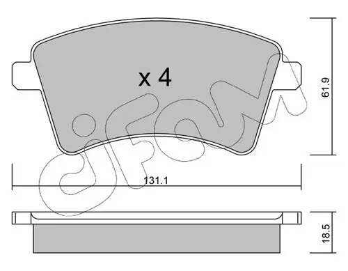 Bremsbelagsatz, Scheibenbremse Vorderachse CIFAM 822-812-0 Bild Bremsbelagsatz, Scheibenbremse Vorderachse CIFAM 822-812-0