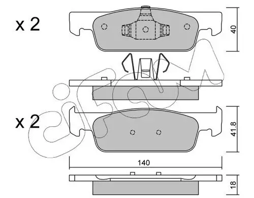 Bremsbelagsatz, Scheibenbremse Vorderachse CIFAM 822-975-0