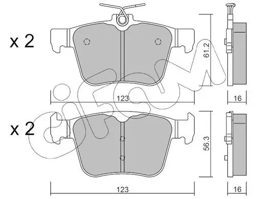 Bremsbelagsatz, Scheibenbremse Hinterachse CIFAM 822-981-0 Bild Bremsbelagsatz, Scheibenbremse Hinterachse CIFAM 822-981-0