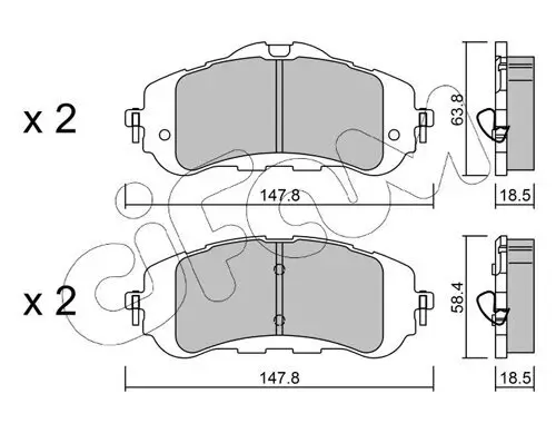 Bremsbelagsatz, Scheibenbremse Vorderachse CIFAM 822-983-0