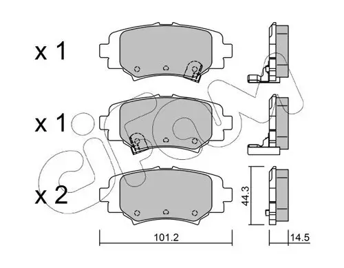 Bremsbelagsatz, Scheibenbremse Hinterachse CIFAM 822-993-0 Bild Bremsbelagsatz, Scheibenbremse Hinterachse CIFAM 822-993-0