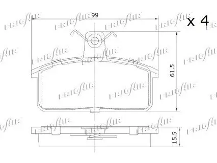 Bremsbelagsatz, Scheibenbremse Vorderachse FRIGAIR PD04.505 Bild Bremsbelagsatz, Scheibenbremse Vorderachse FRIGAIR PD04.505