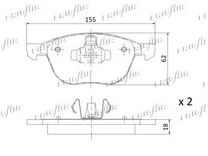Bremsbelagsatz, Scheibenbremse Vorderachse FRIGAIR PD05.501 Bild Bremsbelagsatz, Scheibenbremse Vorderachse FRIGAIR PD05.501