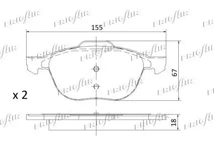 Bremsbelagsatz, Scheibenbremse Vorderachse FRIGAIR PD05.501 Bild Bremsbelagsatz, Scheibenbremse Vorderachse FRIGAIR PD05.501