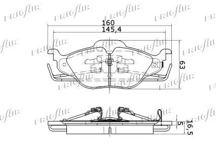 Bremsbelagsatz, Scheibenbremse Hinterachse FRIGAIR PD07.513 Bild Bremsbelagsatz, Scheibenbremse Hinterachse FRIGAIR PD07.513