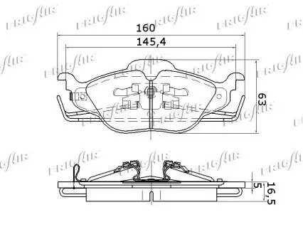 Bremsbelagsatz, Scheibenbremse Hinterachse FRIGAIR PD07.513 Bild Bremsbelagsatz, Scheibenbremse Hinterachse FRIGAIR PD07.513