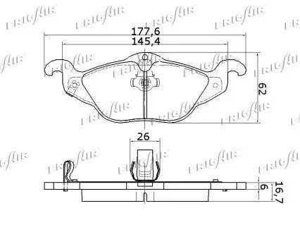 Bremsbelagsatz, Scheibenbremse Hinterachse FRIGAIR PD07.513 Bild Bremsbelagsatz, Scheibenbremse Hinterachse FRIGAIR PD07.513
