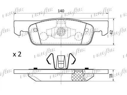 Bremsbelagsatz, Scheibenbremse Vorderachse FRIGAIR PD09.501 Bild Bremsbelagsatz, Scheibenbremse Vorderachse FRIGAIR PD09.501