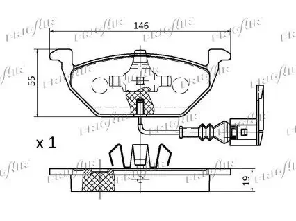 Bremsbelagsatz, Scheibenbremse Vorderachse FRIGAIR PD10.501 Bild Bremsbelagsatz, Scheibenbremse Vorderachse FRIGAIR PD10.501