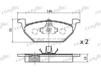 Bremsbelagsatz, Scheibenbremse Vorderachse FRIGAIR PD10.501 Bild Bremsbelagsatz, Scheibenbremse Vorderachse FRIGAIR PD10.501