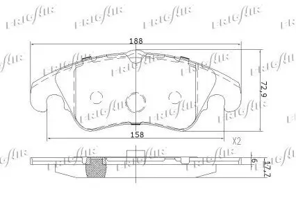 Bremsbelagsatz, Scheibenbremse Vorderachse FRIGAIR PD10.508 Bild Bremsbelagsatz, Scheibenbremse Vorderachse FRIGAIR PD10.508