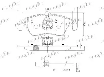 Bremsbelagsatz, Scheibenbremse Vorderachse FRIGAIR PD10.508 Bild Bremsbelagsatz, Scheibenbremse Vorderachse FRIGAIR PD10.508