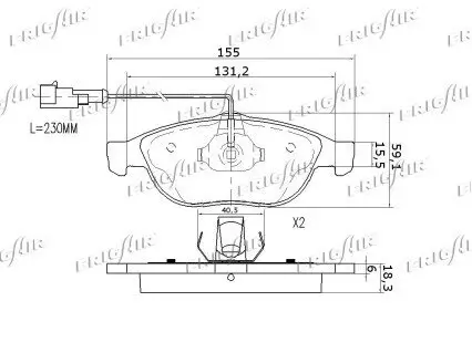 Bremsbelagsatz, Scheibenbremse Vorderachse FRIGAIR PD13.503 Bild Bremsbelagsatz, Scheibenbremse Vorderachse FRIGAIR PD13.503