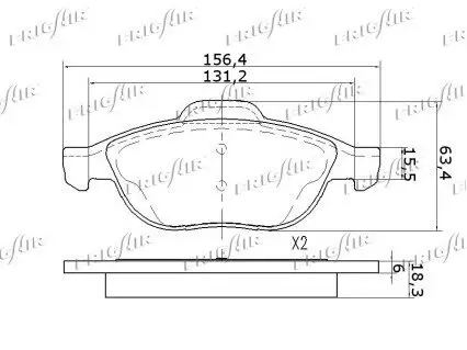 Bremsbelagsatz, Scheibenbremse Vorderachse FRIGAIR PD13.503 Bild Bremsbelagsatz, Scheibenbremse Vorderachse FRIGAIR PD13.503