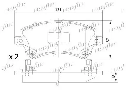 Bremsbelagsatz, Scheibenbremse Vorderachse FRIGAIR PD15.502 Bild Bremsbelagsatz, Scheibenbremse Vorderachse FRIGAIR PD15.502