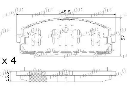 Bremsbelagsatz, Scheibenbremse Vorderachse FRIGAIR PD15.517 Bild Bremsbelagsatz, Scheibenbremse Vorderachse FRIGAIR PD15.517