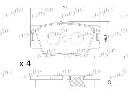 Bremsbelagsatz, Scheibenbremse Hinterachse FRIGAIR PD15.520 Bild Bremsbelagsatz, Scheibenbremse Hinterachse FRIGAIR PD15.520