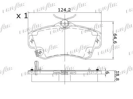 Bremsbelagsatz, Scheibenbremse Vorderachse FRIGAIR PD18.502 Bild Bremsbelagsatz, Scheibenbremse Vorderachse FRIGAIR PD18.502