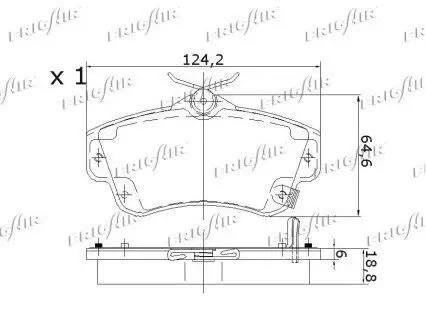 Bremsbelagsatz, Scheibenbremse Vorderachse FRIGAIR PD18.502 Bild Bremsbelagsatz, Scheibenbremse Vorderachse FRIGAIR PD18.502