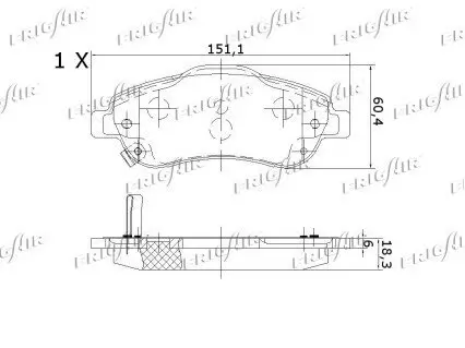 Bremsbelagsatz, Scheibenbremse Vorderachse FRIGAIR PD19.507 Bild Bremsbelagsatz, Scheibenbremse Vorderachse FRIGAIR PD19.507