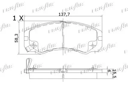 Bremsbelagsatz, Scheibenbremse Vorderachse FRIGAIR PD20.501 Bild Bremsbelagsatz, Scheibenbremse Vorderachse FRIGAIR PD20.501