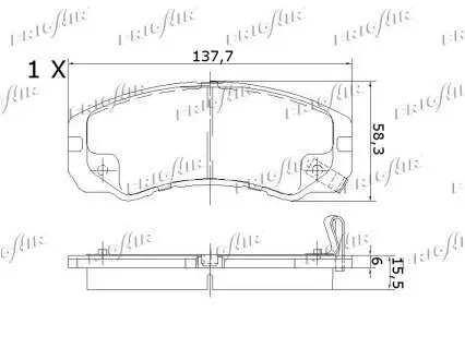 Bremsbelagsatz, Scheibenbremse Vorderachse FRIGAIR PD20.501 Bild Bremsbelagsatz, Scheibenbremse Vorderachse FRIGAIR PD20.501