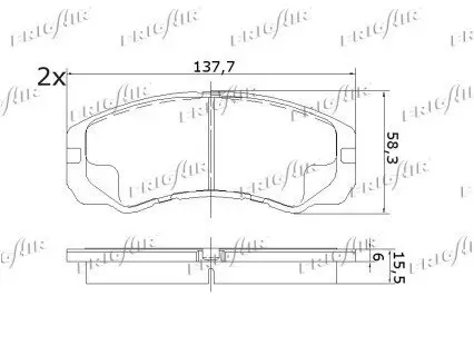 Bremsbelagsatz, Scheibenbremse Vorderachse FRIGAIR PD20.501 Bild Bremsbelagsatz, Scheibenbremse Vorderachse FRIGAIR PD20.501