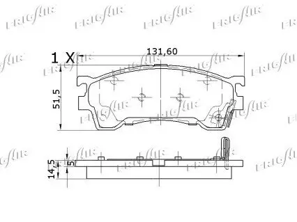 Bremsbelagsatz, Scheibenbremse Vorderachse FRIGAIR PD27.503 Bild Bremsbelagsatz, Scheibenbremse Vorderachse FRIGAIR PD27.503