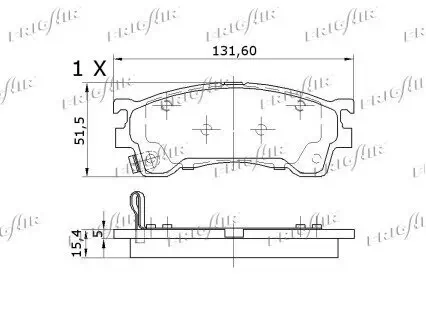 Bremsbelagsatz, Scheibenbremse Vorderachse FRIGAIR PD27.503 Bild Bremsbelagsatz, Scheibenbremse Vorderachse FRIGAIR PD27.503