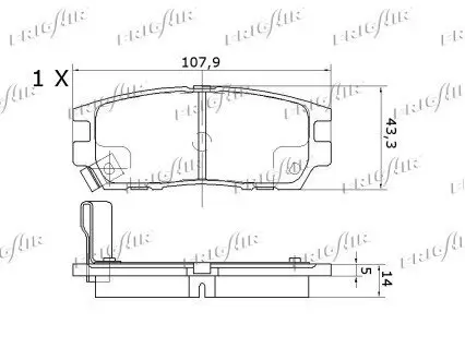Bremsbelagsatz, Scheibenbremse Hinterachse FRIGAIR PD28.509 Bild Bremsbelagsatz, Scheibenbremse Hinterachse FRIGAIR PD28.509