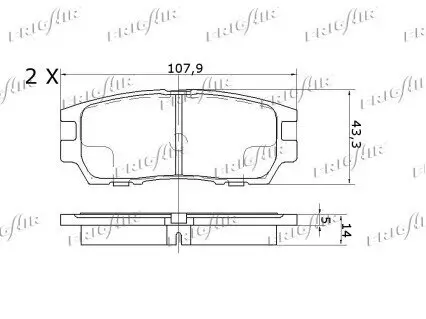 Bremsbelagsatz, Scheibenbremse Hinterachse FRIGAIR PD28.509 Bild Bremsbelagsatz, Scheibenbremse Hinterachse FRIGAIR PD28.509